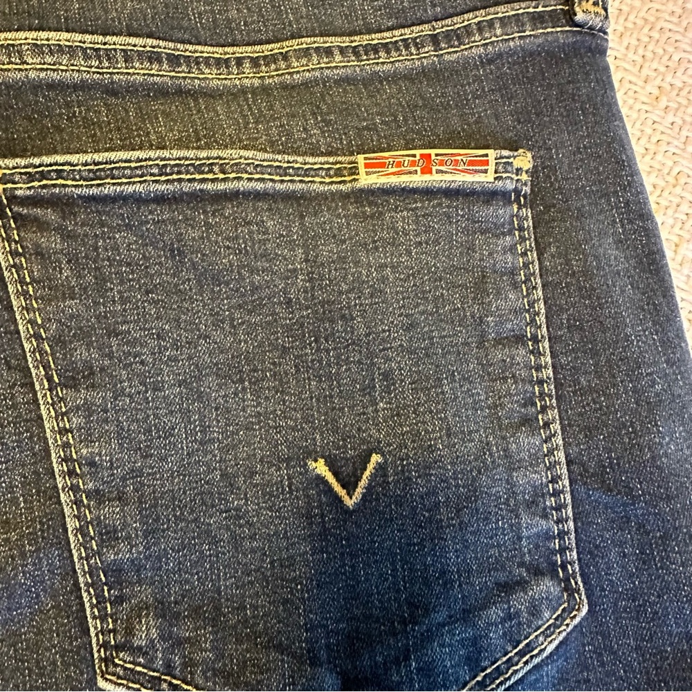 Hudson Natalie LEI Dark Wash Denim Skinny Raw Ankle Hem Jeans women’s size 28 - Picture 6 of 13